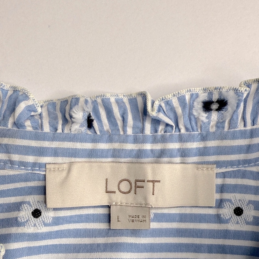 LOFT Clip Dot Daisy Ruffle Top - Picture 8 of 9